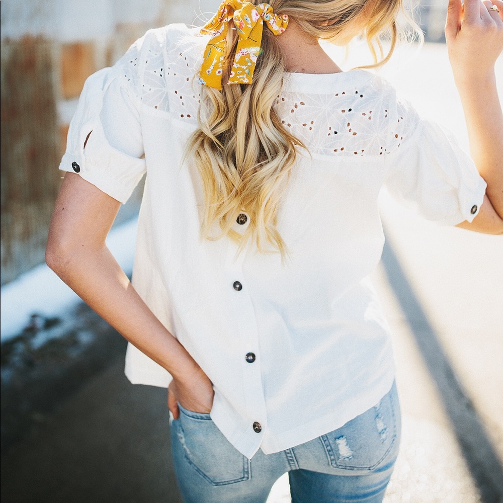 Adam Aline Eyelet Top